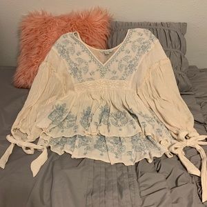 Cream sheer blouse